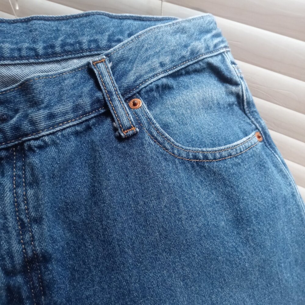 GAP low rise stride wide-leg jeans in medium indigo (14R/32) - Picture 4 of 13